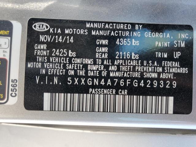 Фото 10 с аукциона – 2015 KIA OPTIMA EX с VIN 5XXGN4A76FG429329