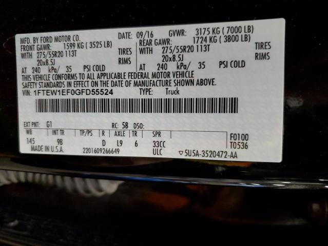 Photo 10 from auction – 2016 FORD F150 SUPER with VIN 1FTEW1EF0GFD55524