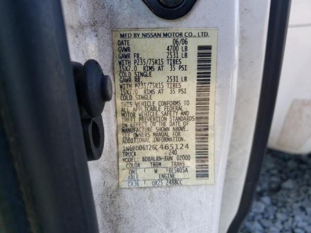 Photo 10 from auction – 2006 NISSAN FRONTIER K with VIN 1N6BD06T26C465124