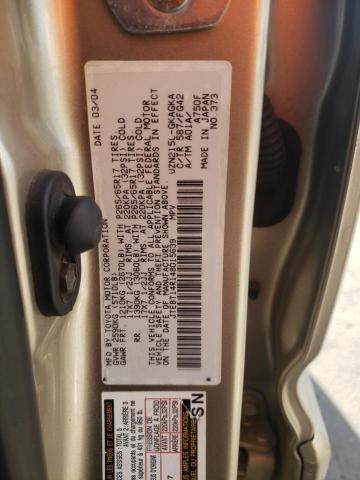 Photo 10 from auction – 2004 TOYOTA 4RUNNER SR with VIN JTEBT14R148015639