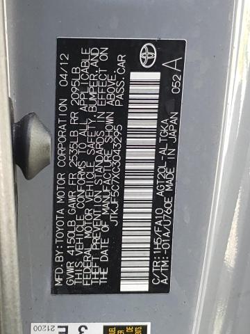 Photo 10 from auction – 2012 TOYOTA SCION TC with VIN JTKJF5C7XC3043295