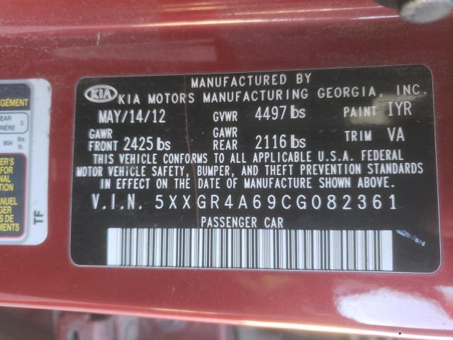 Photo 10 from auction – 2012 KIA OPTIMA SX with VIN 5XXGR4A69CG082361