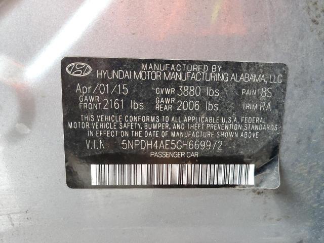 Photo 10 from auction – 2016 HYUNDAI ELANTRA SE with VIN 5NPDH4AE5GH669972