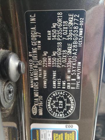 Photo 10 from auction – 2011 KIA SORENTO EX with VIN 5XYKUDA28BG038772