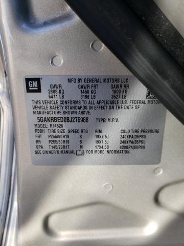 Photo 10 from auction – 2011 BUICK ENCLAVE CX with VIN 5GAKRBED0BJ276988
