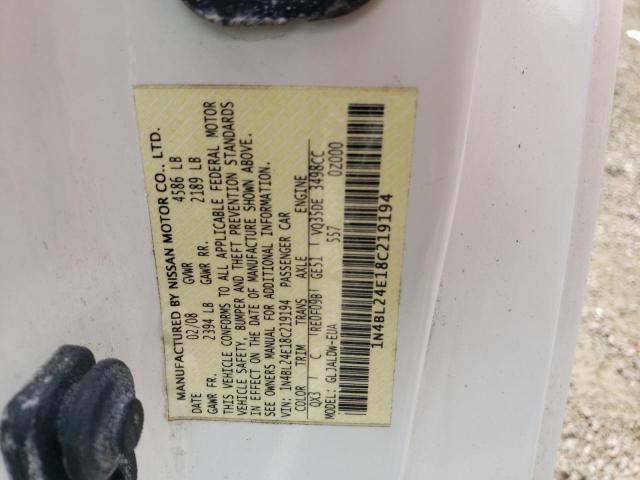 Photo 10 from auction – 2008 NISSAN ALTIMA 3.5 with VIN 1N4BL24E18C219194