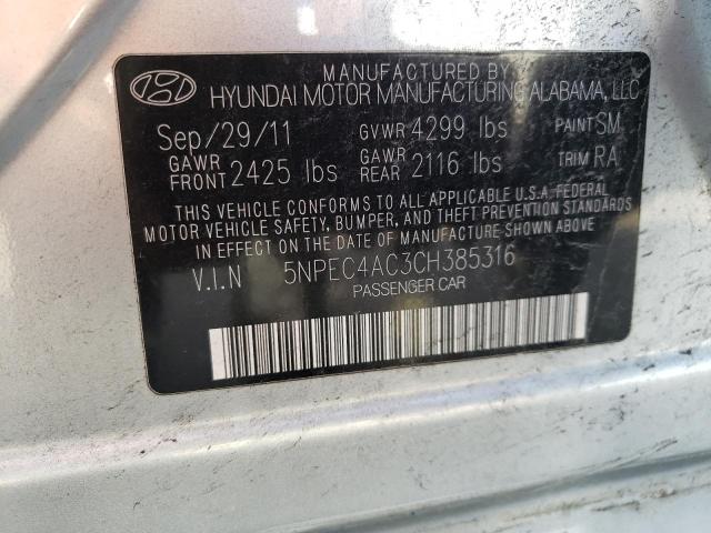 Photo 10 from auction – 2012 HYUNDAI SONATA SE with VIN 5NPEC4AC3CH385316