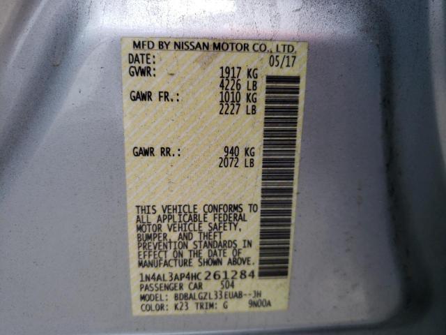 Photo 10 from auction – 2017 NISSAN ALTIMA 2.5 with VIN 1N4AL3AP4HC261284