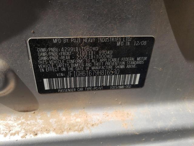 Photo 10 from auction – 2009 SUBARU IMPREZA with VIN JF1GH61679H816530