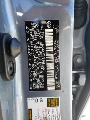 Photo 10 from auction – 2021 TOYOTA COROLLA LE with VIN JTDEPMAE6MJ173380