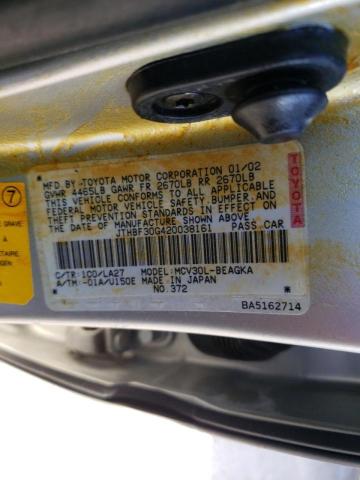 Photo 10 from auction – 2002 LEXUS ES 300 with VIN JTHBF30G420038161