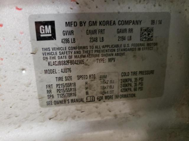Photo 10 from auction – 2015 BUICK ENCORE CON with VIN KL4CJBSB2FB041905