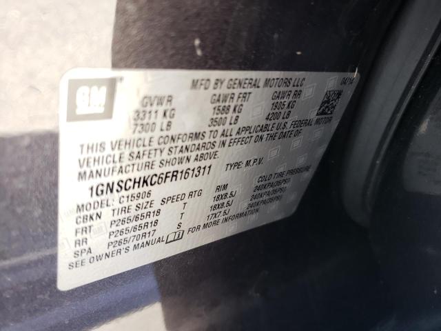 Photo 10 from auction – 2015 CHEVROLET SUBURBAN C with VIN 1GNSCHKC6FR161311