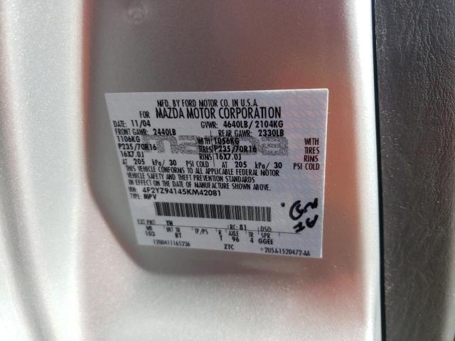 Photo 10 from auction – 2005 MAZDA TRIBUTE S with VIN 4F2YZ94145KM42081