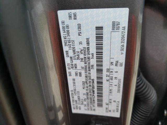 Photo 10 from auction – 2021 FORD F150 SUPER with VIN 1FTEW1CP4MFB91945