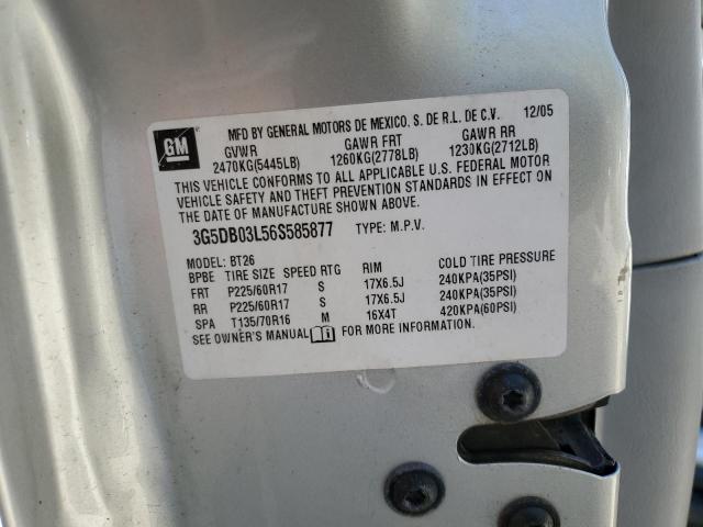 Photo 10 from auction – 2006 BUICK RENDEZVOUS with VIN 3G5DB03L56S585877