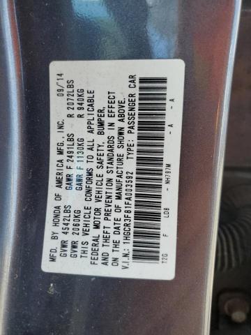 Photo 10 from auction – 2015 HONDA ACCORD EXL with VIN 1HGCR3F81FA003592