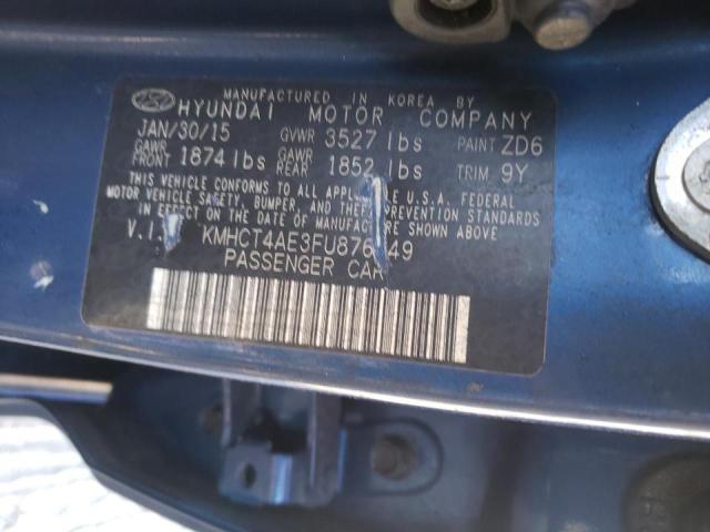 Photo 10 from auction – 2015 HYUNDAI ACCENT GLS with VIN KMHCT4AE3FU876449