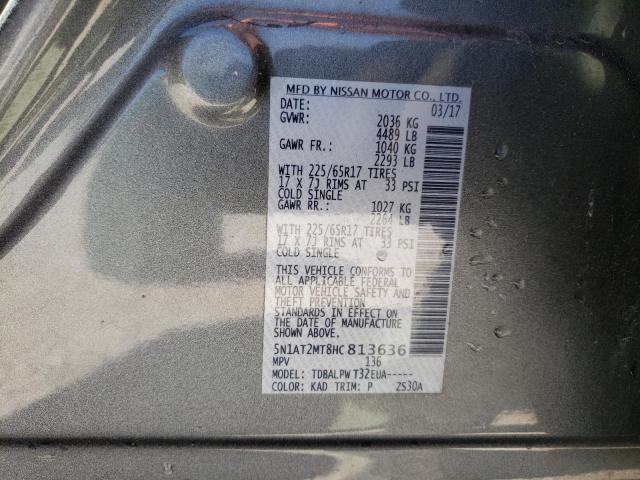 Photo 10 from auction – 2017 NISSAN ROGUE S with VIN 5N1AT2MT8HC813636