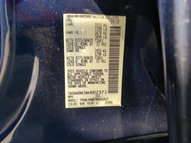 Photo 10 from auction – 2011 NISSAN ARMADA PLA with VIN 5N1BA0NE3BN602371