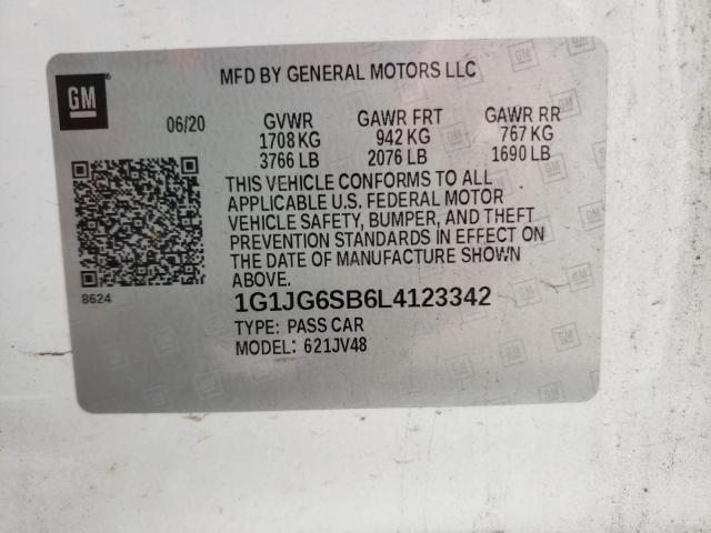 Photo 10 from auction – 2020 CHEVROLET SONIC with VIN 1G1JG6SB6L4123342