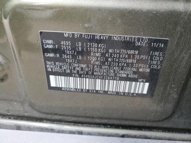 Photo 10 from auction – 2015 SUBARU OUTBACK 2. with VIN 4S4BSAJCXF3264718