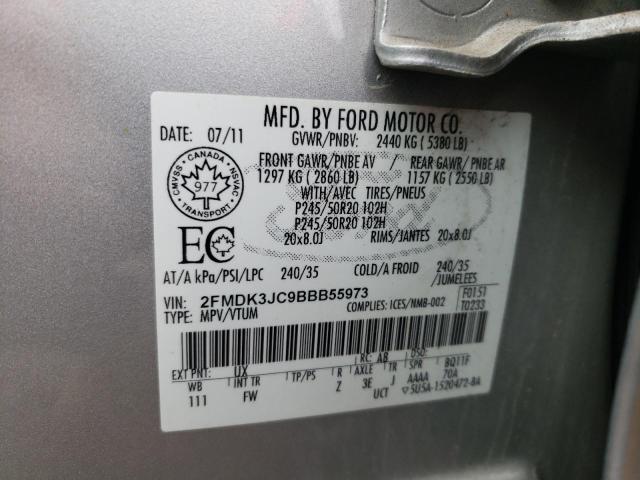Photo 10 from auction – 2011 FORD EDGE SEL with VIN 2FMDK3JC9BBB55973
