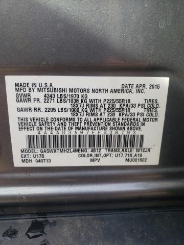 Photo 10 from auction – 2015 MITSUBISHI OUTLANDER with VIN 4A4AR3AW7FE030793