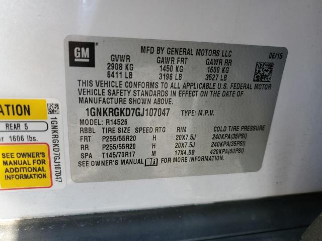 Photo 10 from auction – 2016 CHEVROLET TRAVERSE L with VIN 1GNKRGKD7GJ107047