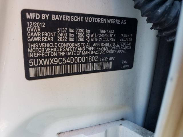 Photo 10 from auction – 2013 BMW X3 XDRIVE2 with VIN 5UXWX9C54D0D01802