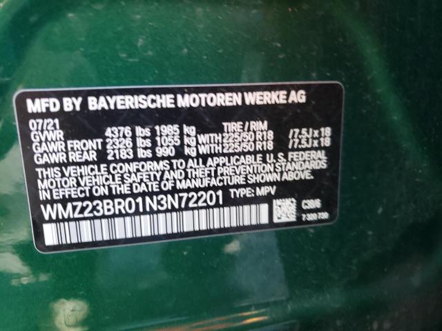 Photo 10 from auction – 2022 MINI COOPER COU with VIN WMZ23BR01N3N72201