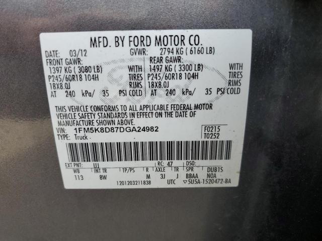 Photo 10 from auction – 2013 FORD EXPLORER X with VIN 1FM5K8D87DGA24982