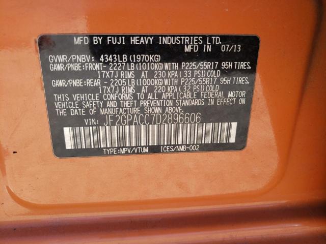 Photo 10 from auction – 2013 SUBARU XV CROSSTR with VIN JF2GPACC7D2896606