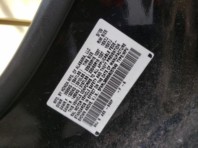 Photo 10 from auction – 2009 HONDA ODYSSEY EX with VIN 5FNRL38689B057649