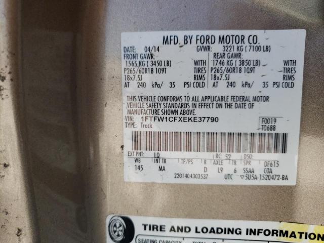 Photo 10 from auction – 2014 FORD F150 SUPER with VIN 1FTFW1CFXEKE37790