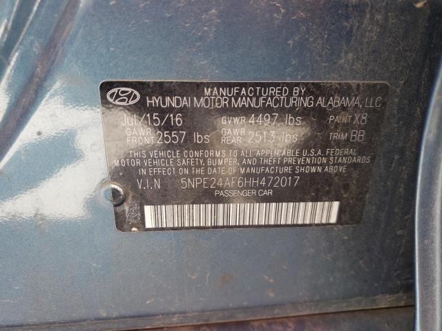 Photo 10 from auction – 2017 HYUNDAI SONATA SE with VIN 5NPE24AF6HH472017