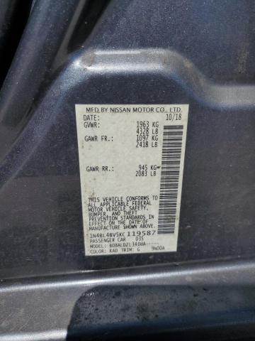 Photo 10 from auction – 2019 NISSAN ALTIMA S with VIN 1N4BL4BV5KC119587