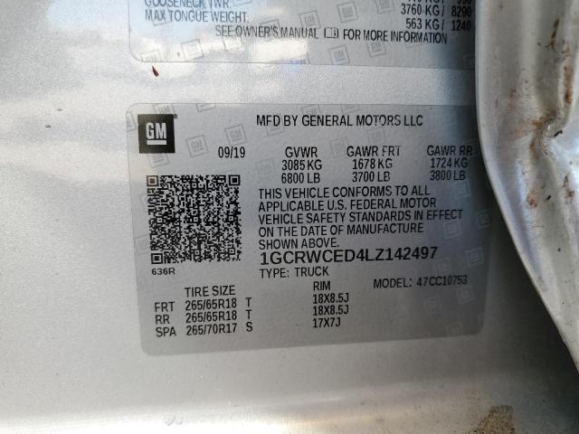 Photo 10 from auction – 2020 CHEVROLET SILVERADO with VIN 1GCRWCED4LZ142497