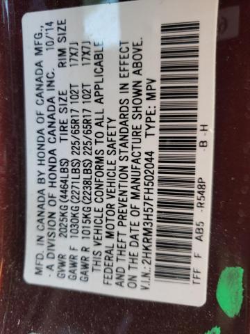 Photo 10 from auction – 2015 HONDA CR-V EX with VIN 2HKRM3H57FH502044