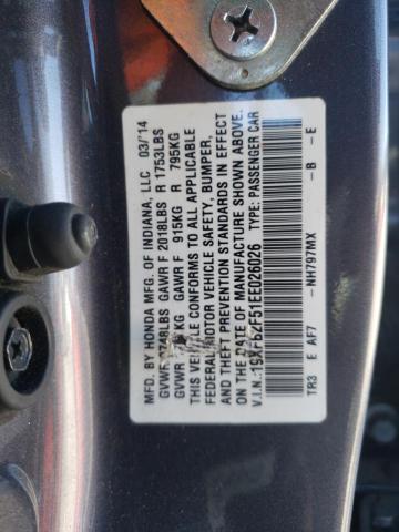Photo 10 from auction – 2014 HONDA CIVIC LX with VIN 19XFB2F51EE026026