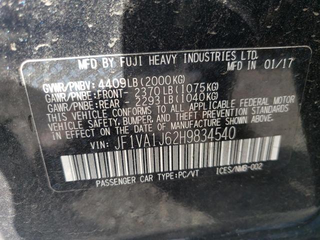 Photo 10 from auction – 2017 SUBARU WRX LIMITE with VIN JF1VA1J62H9834540