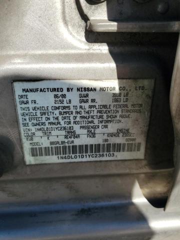 Photo 10 from auction – 2000 NISSAN ALTIMA XE with VIN 1N4DL01D1YC236103