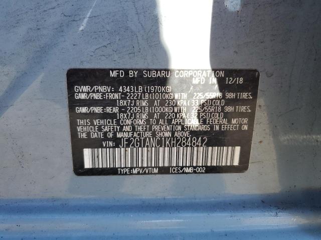 Photo 10 from auction – 2019 SUBARU CROSSTREK with VIN JF2GTANC1KH284842
