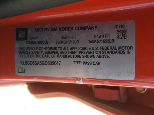 Photo 10 from auction – 2016 CHEVROLET SPARK 1LT with VIN KL8CD6SA5GC602047
