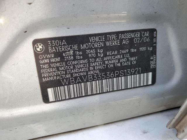 Photo 10 from auction – 2006 BMW 330 I with VIN WBAVB33536PS13921