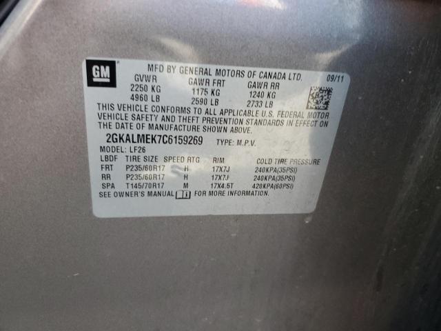 Photo 10 from auction – 2012 GMC TERRAIN SL with VIN 2GKALMEK7C6159269