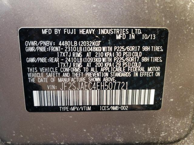 Photo 10 from auction – 2014 SUBARU FORESTER 2 with VIN JF2SJAEC4EH507721