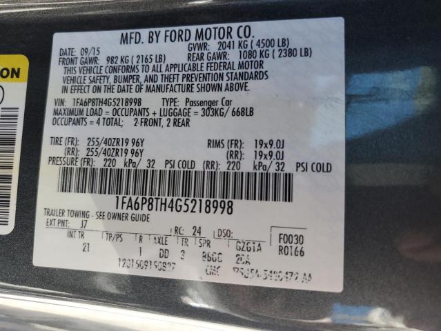 Photo 10 from auction – 2016 FORD MUSTANG with VIN 1FA6P8TH4G5218998