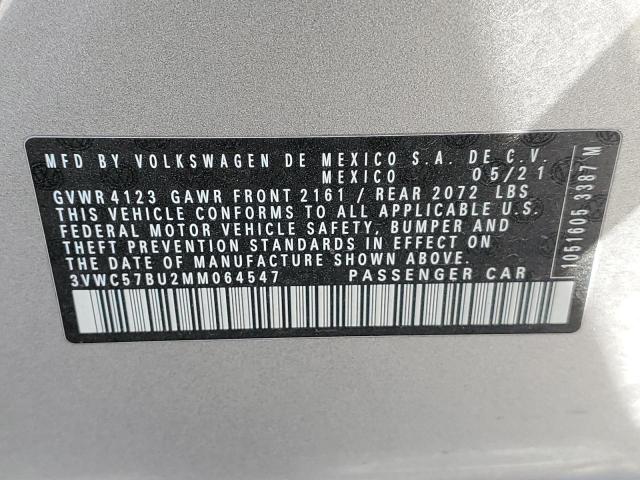Photo 10 from auction – 2021 VOLKSWAGEN JETTA S with VIN 3VWC57BU2MM064547