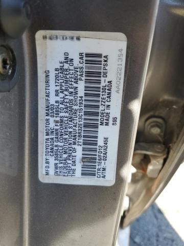 Photo 10 from auction – 2003 TOYOTA COROLLA CE with VIN 2T1BR32E13C151934